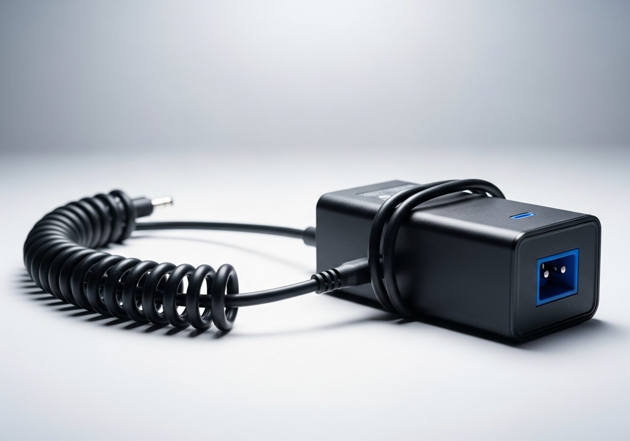 A power adapter — handle electrical parts with care